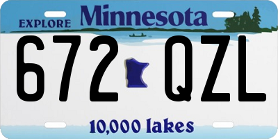 MN license plate 672QZL