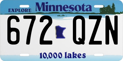 MN license plate 672QZN