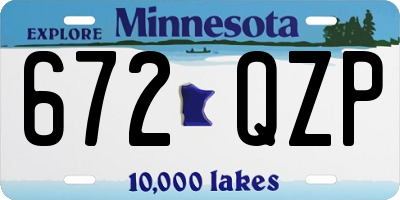 MN license plate 672QZP