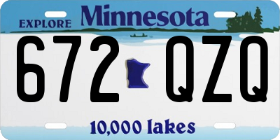 MN license plate 672QZQ