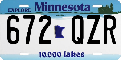 MN license plate 672QZR