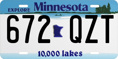 MN license plate 672QZT