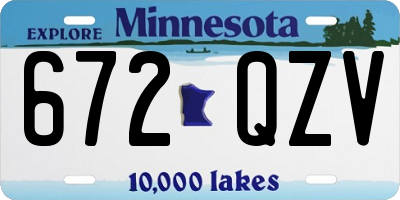 MN license plate 672QZV