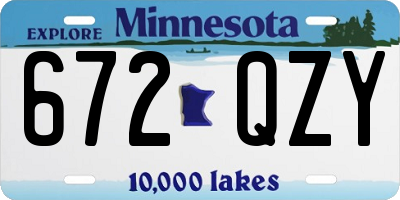 MN license plate 672QZY