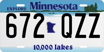 MN license plate 672QZZ