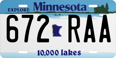 MN license plate 672RAA