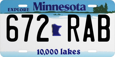 MN license plate 672RAB