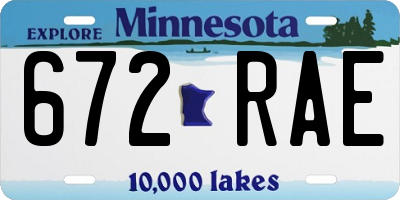 MN license plate 672RAE