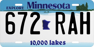 MN license plate 672RAH