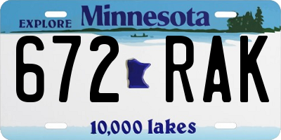 MN license plate 672RAK