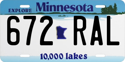 MN license plate 672RAL