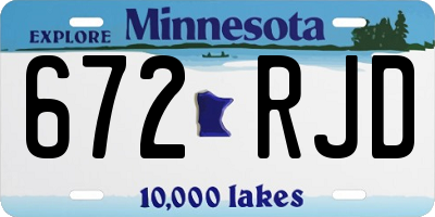 MN license plate 672RJD