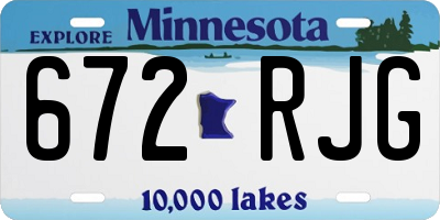 MN license plate 672RJG