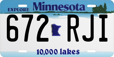 MN license plate 672RJI