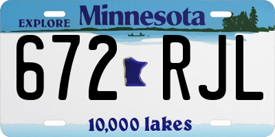 MN license plate 672RJL