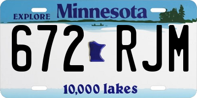 MN license plate 672RJM