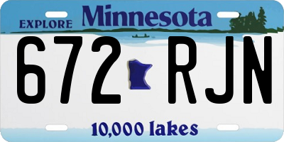 MN license plate 672RJN