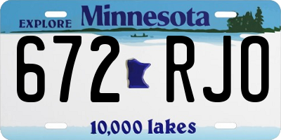 MN license plate 672RJO