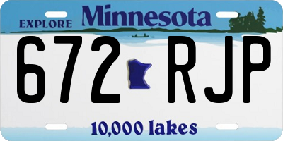 MN license plate 672RJP