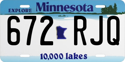 MN license plate 672RJQ