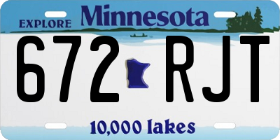 MN license plate 672RJT