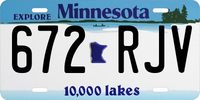 MN license plate 672RJV