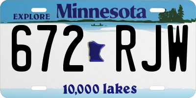 MN license plate 672RJW
