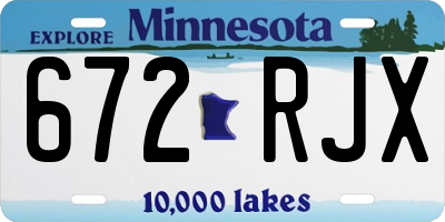 MN license plate 672RJX