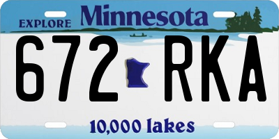 MN license plate 672RKA