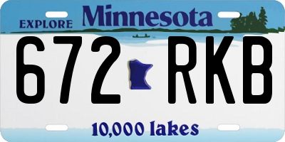 MN license plate 672RKB