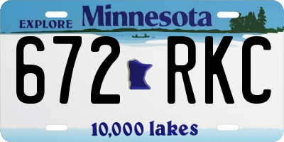 MN license plate 672RKC