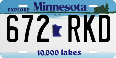 MN license plate 672RKD