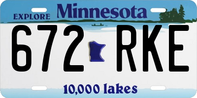 MN license plate 672RKE