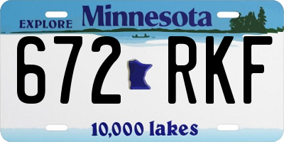 MN license plate 672RKF