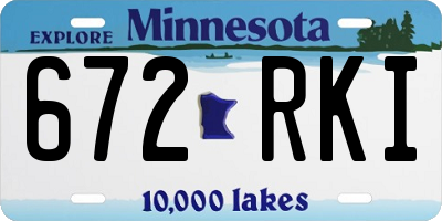 MN license plate 672RKI