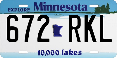 MN license plate 672RKL