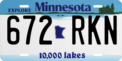 MN license plate 672RKN