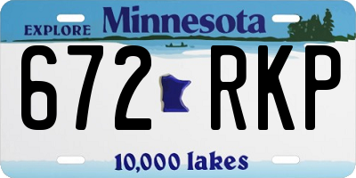 MN license plate 672RKP