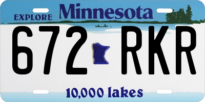 MN license plate 672RKR