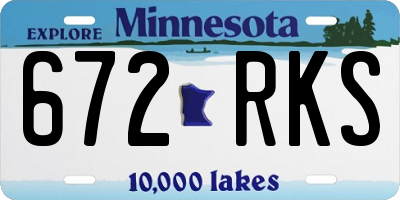 MN license plate 672RKS