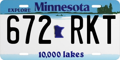 MN license plate 672RKT