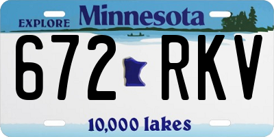 MN license plate 672RKV