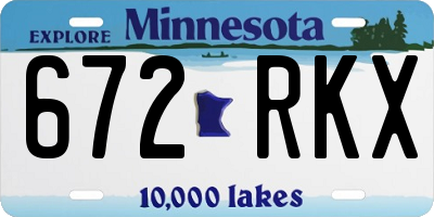 MN license plate 672RKX