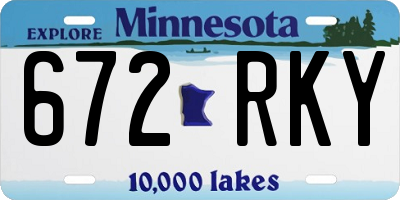 MN license plate 672RKY