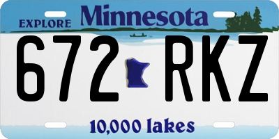 MN license plate 672RKZ