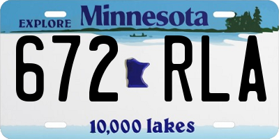 MN license plate 672RLA