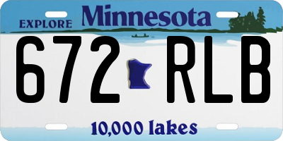 MN license plate 672RLB