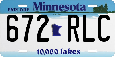MN license plate 672RLC
