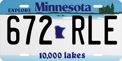 MN license plate 672RLE