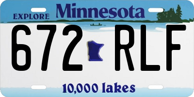 MN license plate 672RLF